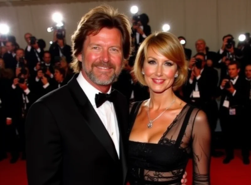Pamela Bach and David Hasselhoff posing together at an event.