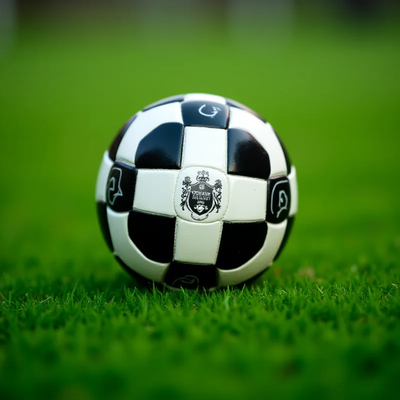 Close-up of a football lying on the green grass of a Premier League pitch.