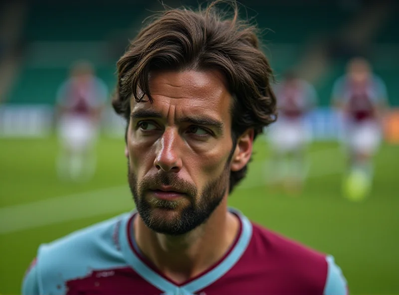 Lucas Paquetá in a West Ham United jersey looking distressed on the pitch