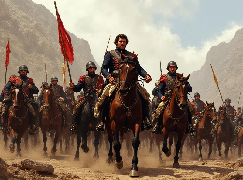 An illustration depicting Napoleon Bonaparte on horseback, leading his troops towards Paris after his escape from Elba.