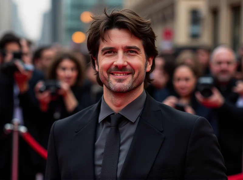 Pedro Pascal smiling confidently at a movie premiere.