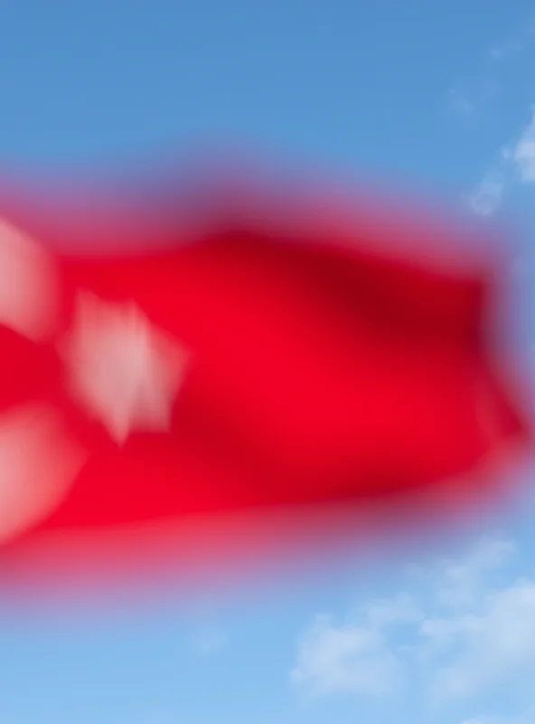 A Turkish flag waving in the wind.
