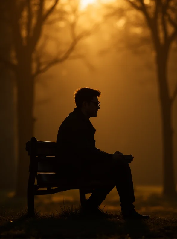 A person sitting quietly, looking thoughtful.