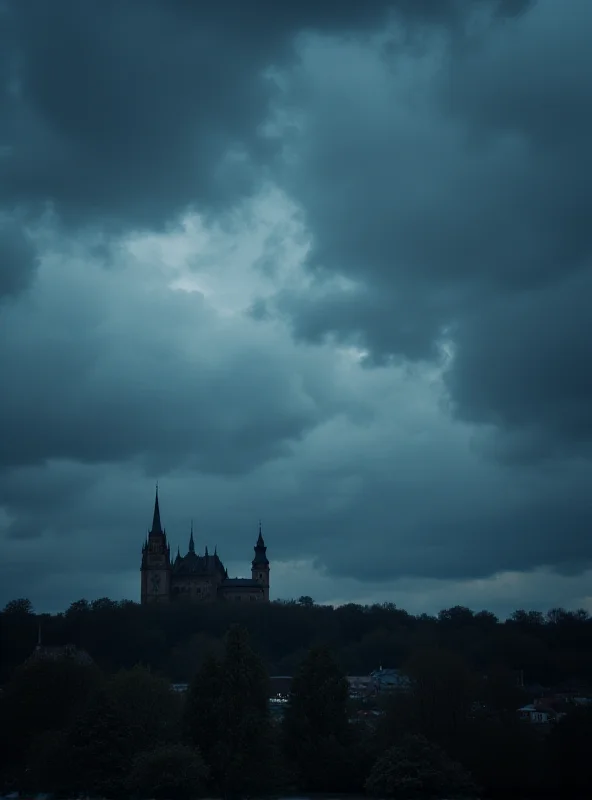 A cloudy sky over Kraków.