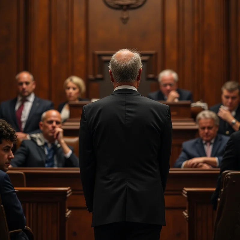 An image depicting a courtroom scene with a judge delivering a verdict, emphasizing the justice served in Dominik's case.