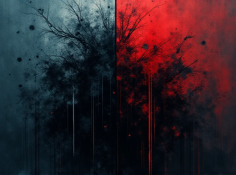 An abstract image representing the tension between xenophobia and far-right politics, using contrasting colors and shapes.