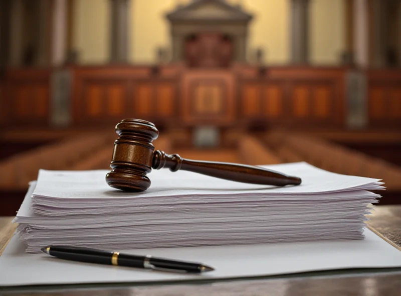 A gavel resting on a stack of legal documents, symbolizing legislative action and political decisions.
