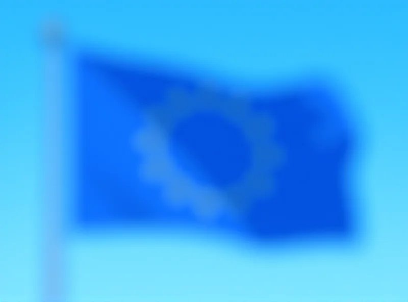 European Union flag waving in the wind