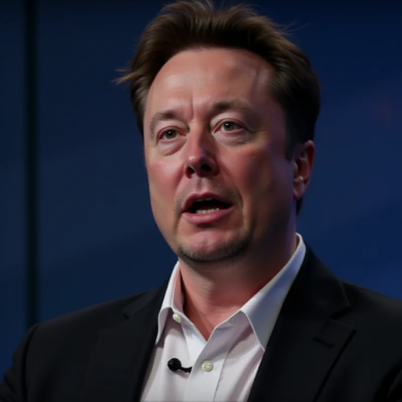 Close-up of Elon Musk speaking at a conference.