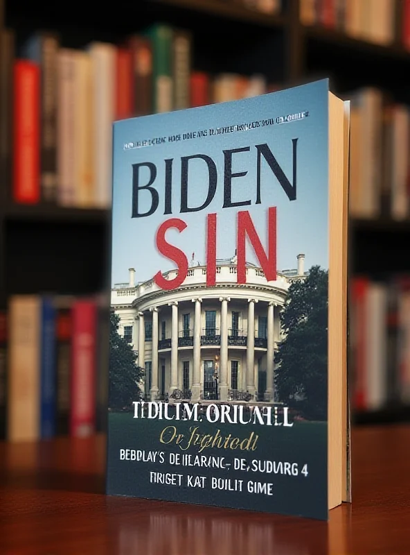 Close-up of a book cover titled 'Original Sin: President Biden's Decline, Its Cover-up, and His Disastrous Choice to Run Again' against a blurred background of a bookshelf.