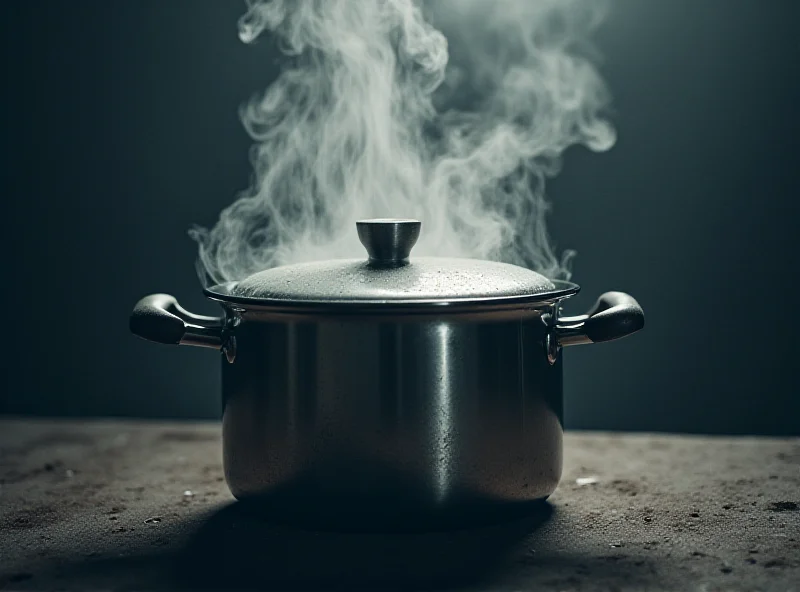 Illustration of a political pressure cooker with steam coming out.