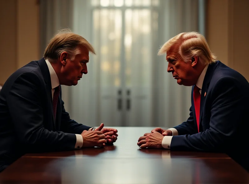 Image of Justin Trudeau and Donald Trump in a tense meeting