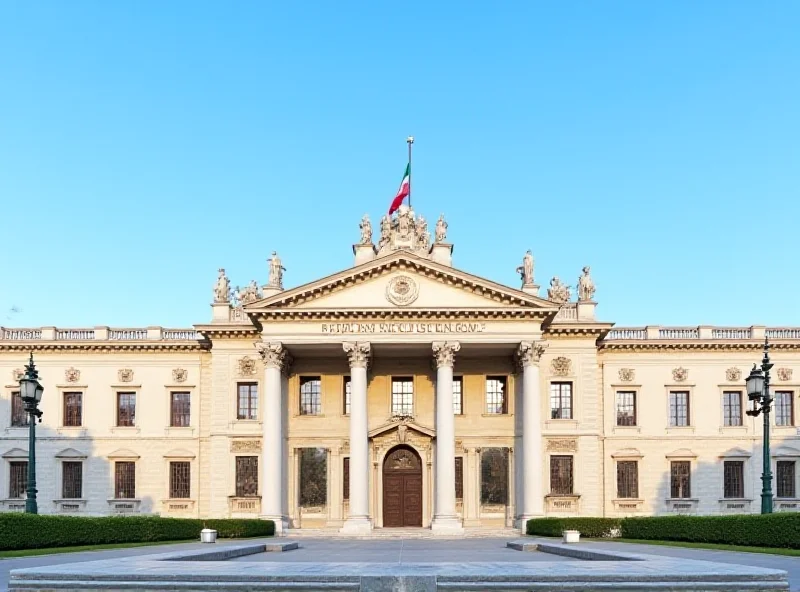 Exterior view of the Italian Parliament building in Rome.