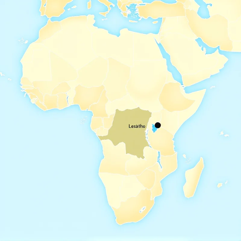 A map of Africa highlighting the location of Lesotho.