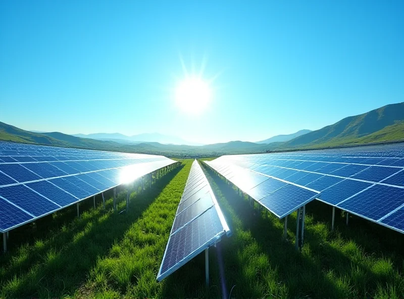 Solar panels on a rooftop against a bright blue sky.