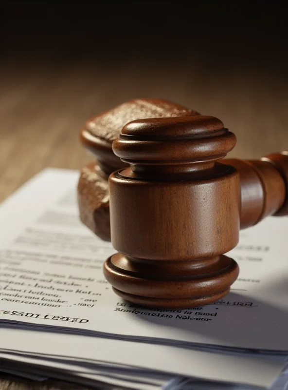 A gavel resting on a stack of legal documents.