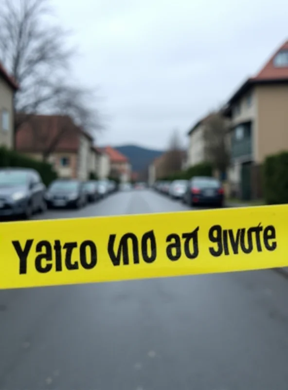 Police tape cordoning off a street in Piešťany, Slovakia, indicating an ongoing investigation.