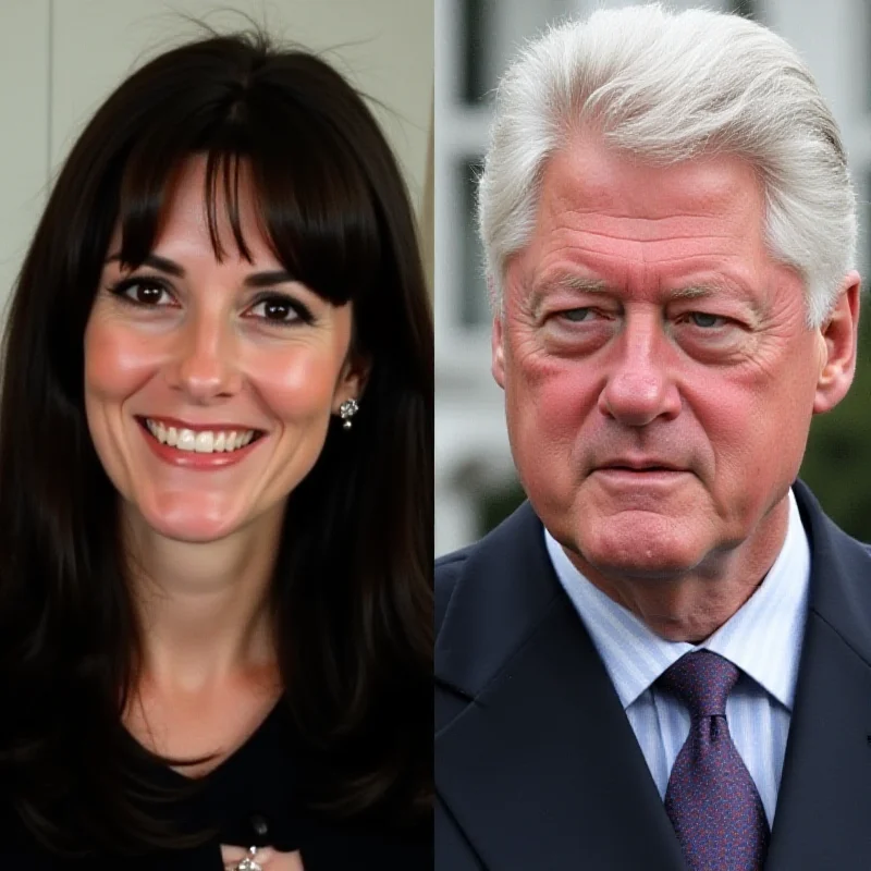 A split image showing Monica Lewinsky and Bill Clinton.