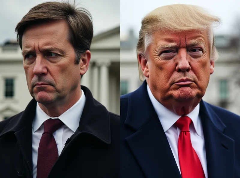 A split image showing Zelensky and Trump in a tense meeting.