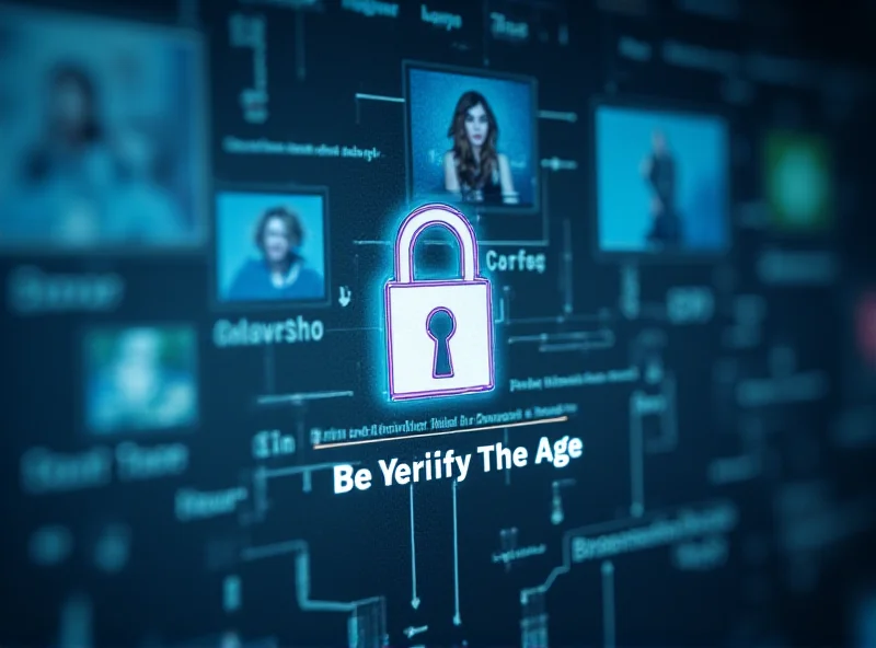 Abstract representation of a digital screen with a padlock symbolizing age verification.