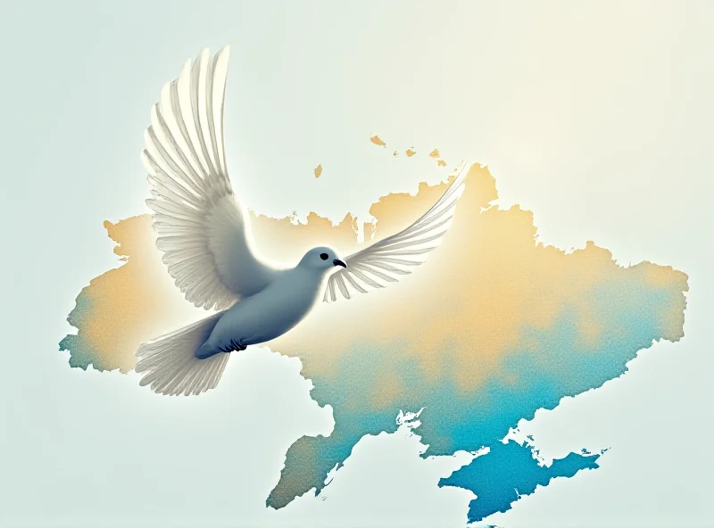 A digital illustration of a peace dove flying over a map of Ukraine, symbolizing hope for a negotiated settlement to the conflict.