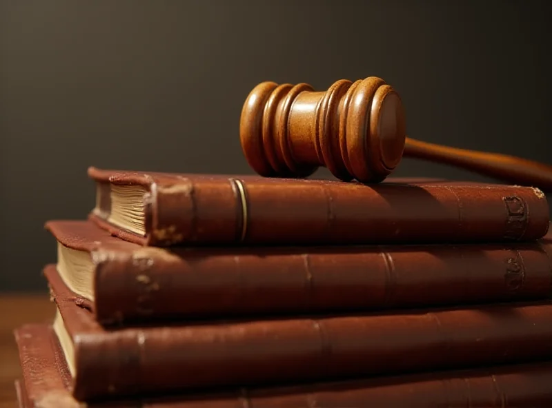 A gavel resting on a stack of law books, symbolizing justice and legal proceedings.