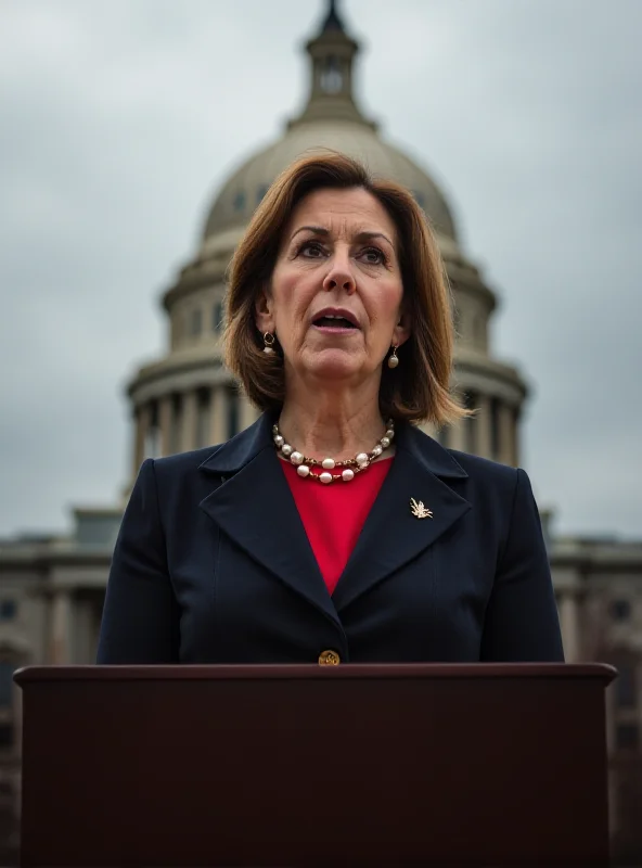 Elissa Slotkin speaking at a podium, determined expression.