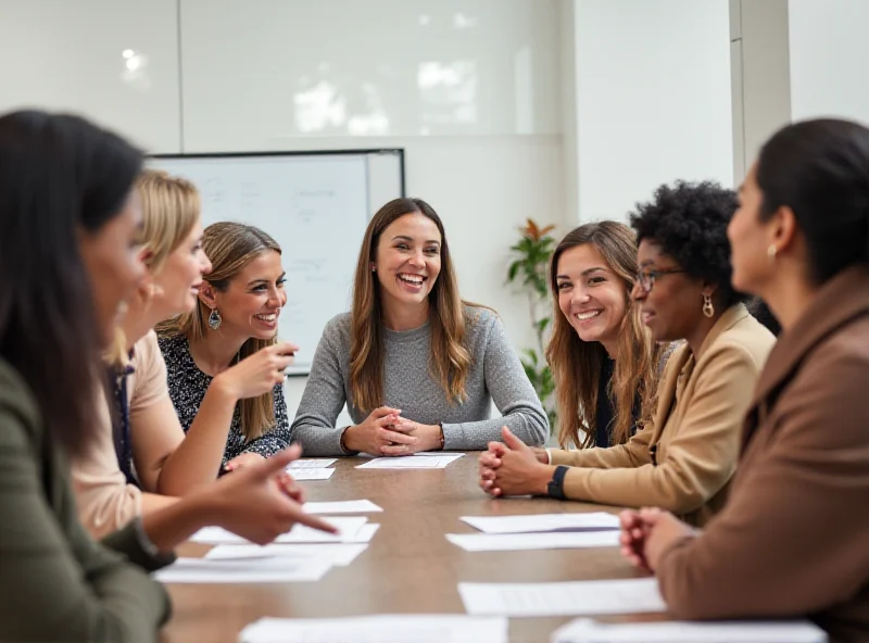 A diverse group of women participating in a leadership workshop.