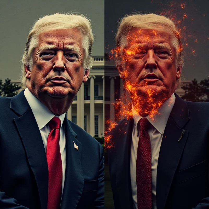 A split image comparing the traditional White House social media style with a more aggressive, propagandistic style.