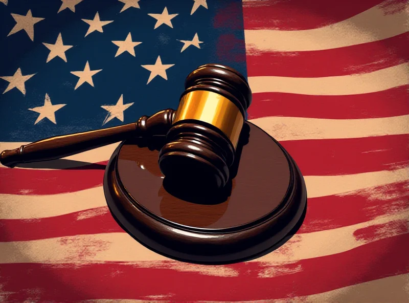 A gavel resting on a United States flag, symbolizing legal proceedings and immigration issues.