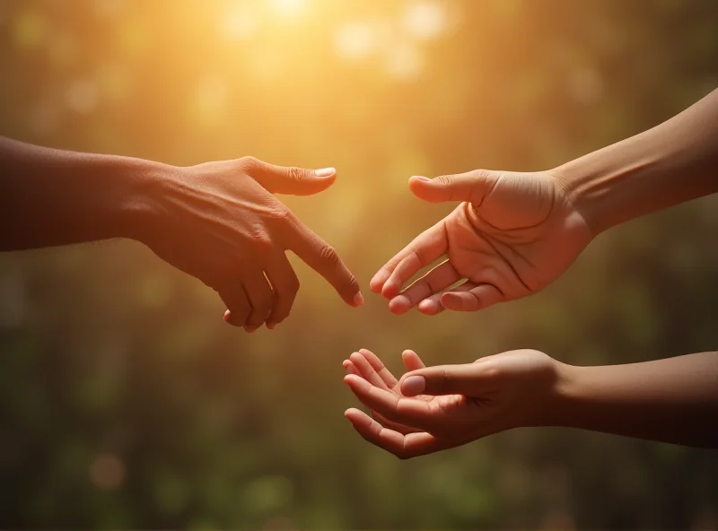 A hand reaching out to help another hand, symbolizing support and solidarity in the face of societal challenges.