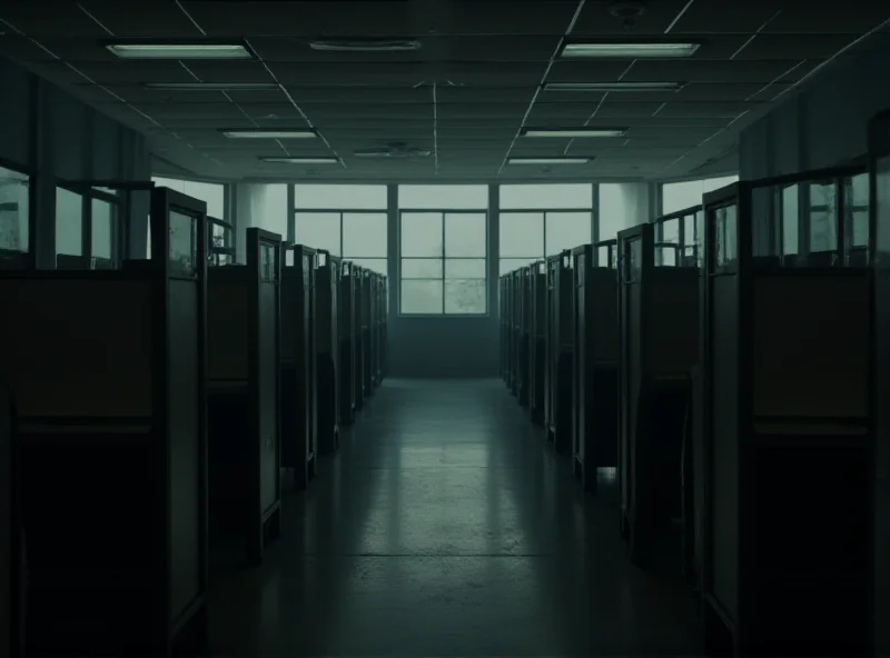 Empty office cubicles in a US climate agency.