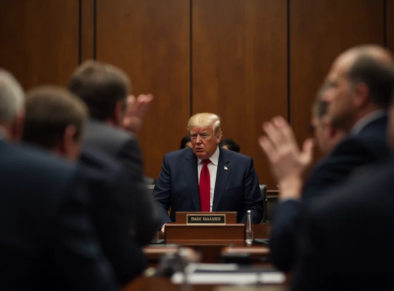A photograph of a Democratic Representative confronting Donald Trump