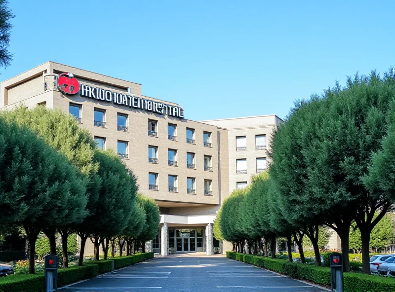 Exterior view of the Gemelli hospital in Rome, Italy.