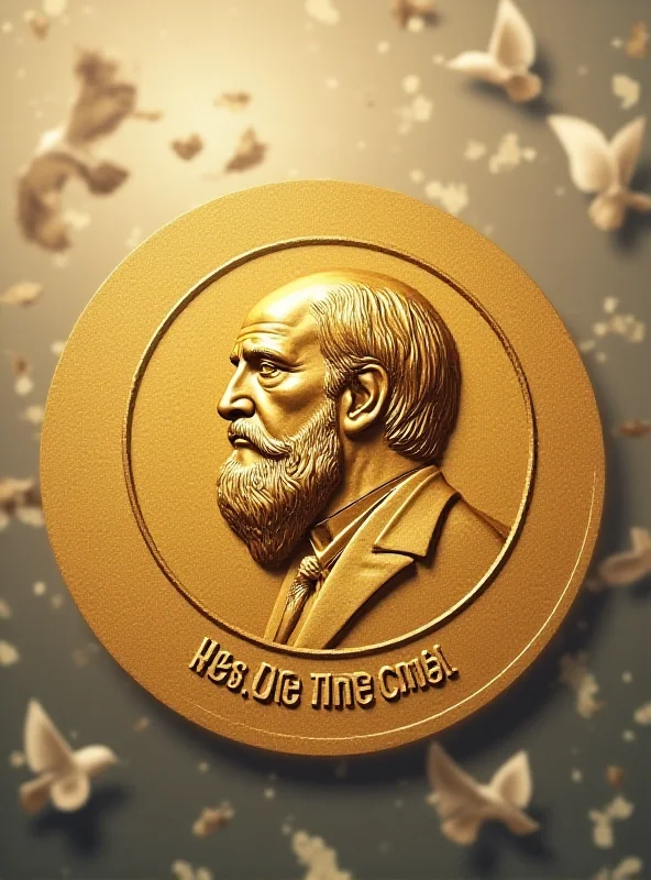 An illustration of the Nobel Peace Prize medal.