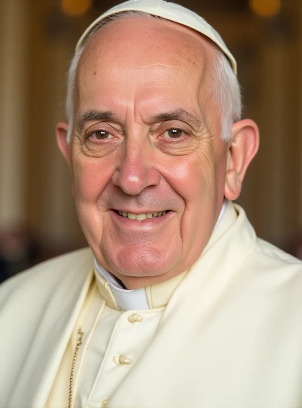 A close-up image of Pope Francis smiling gently