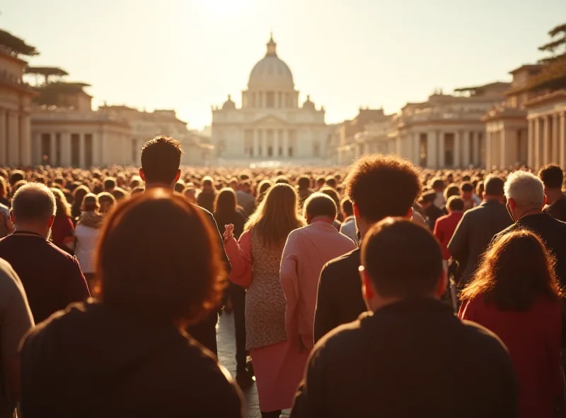 St. Peter's Square filled with people during a prayer service