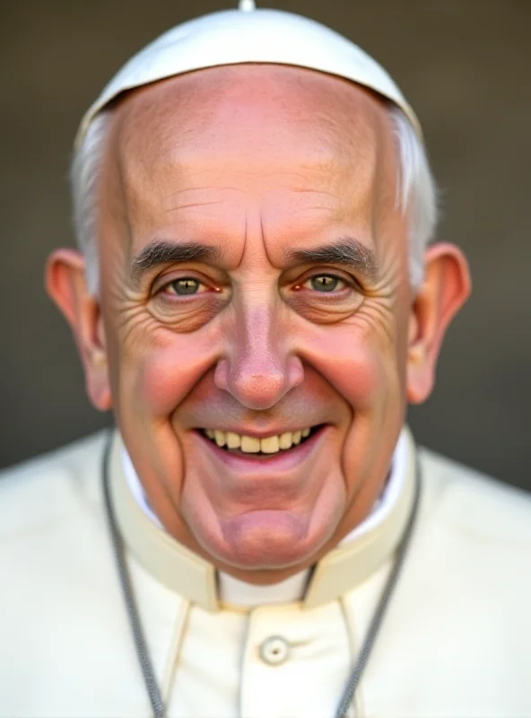 Close up of Pope Francis's face.