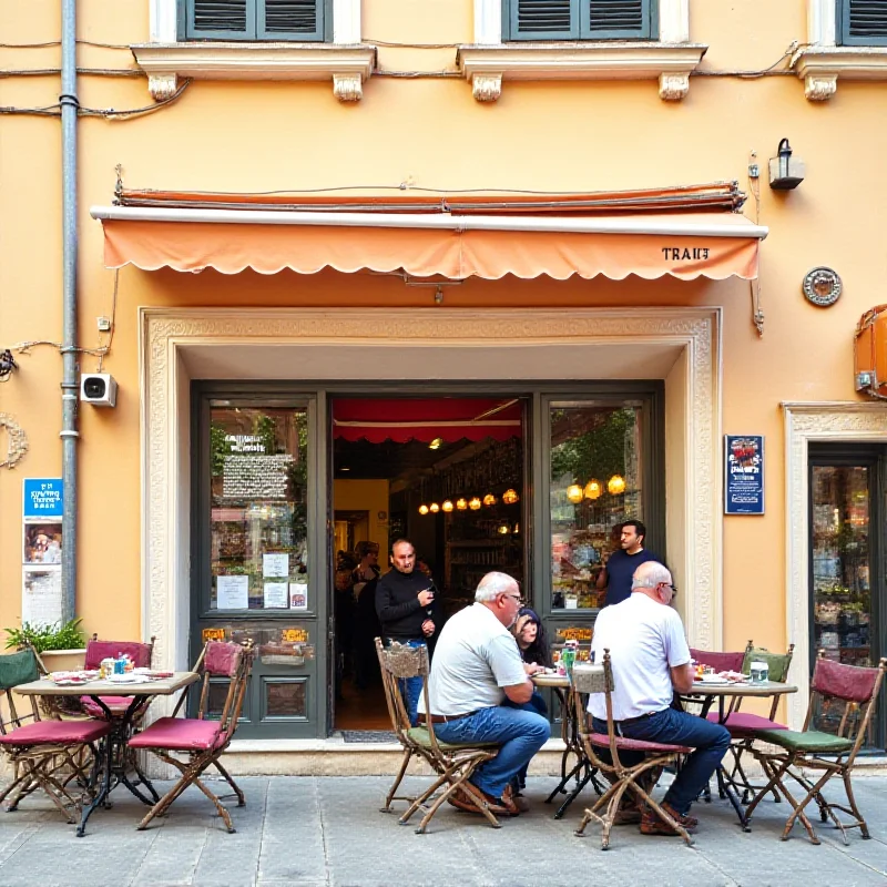 A small, family-owned ice cream parlor in Vatican City, with outdoor seating and a friendly atmosphere.
