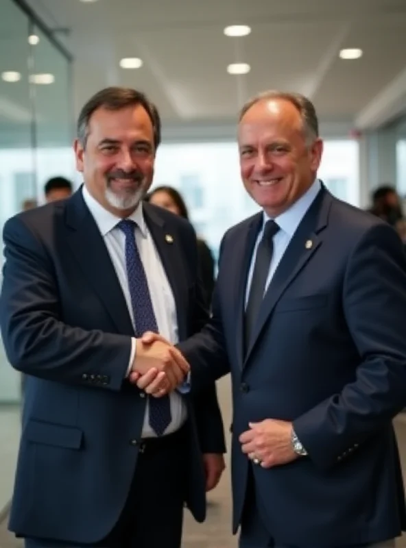 Aleix Sanmartin shaking hands with Alberto Nunez Feijoo