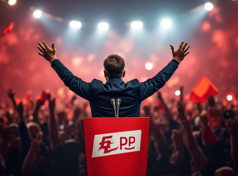 Image of Alberto Nunez Feijoo giving a speech at a political rally