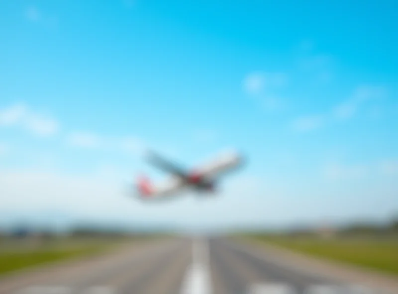 A Croatia Airlines airplane taking off from an airport runway with a blue sky and scattered clouds in the background.
