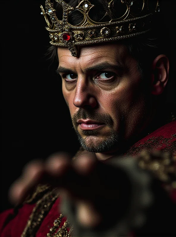 Lukáš Příkazký in costume as Richard III on stage.