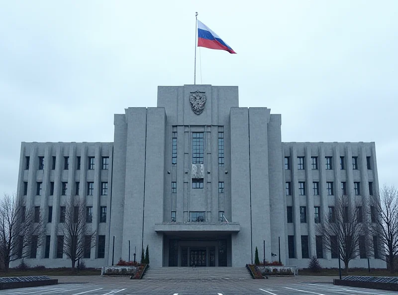 Illustration of the FSB headquarters in Moscow, Russia.