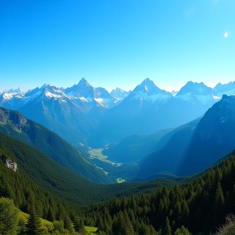 Panoramic view of the Pyrenees mountains