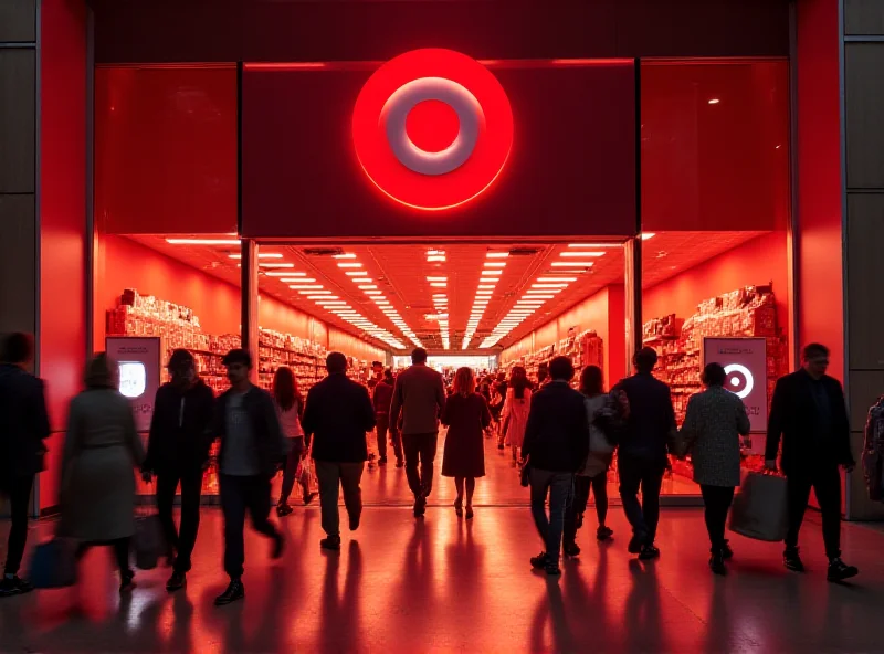 Target store entrance with shoppers