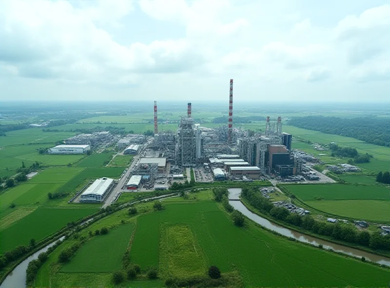Aerial view of a modern industrial manufacturing plant