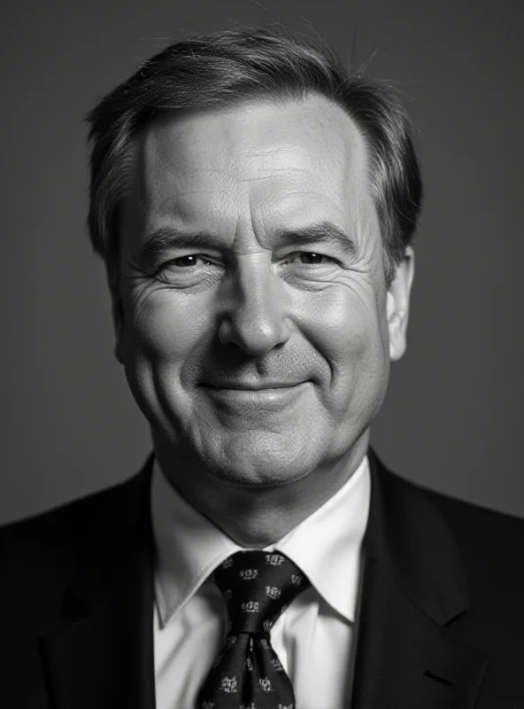 A black and white portrait of Rafał Natorski, a middle-aged man with short hair and a kind smile, wearing a suit.