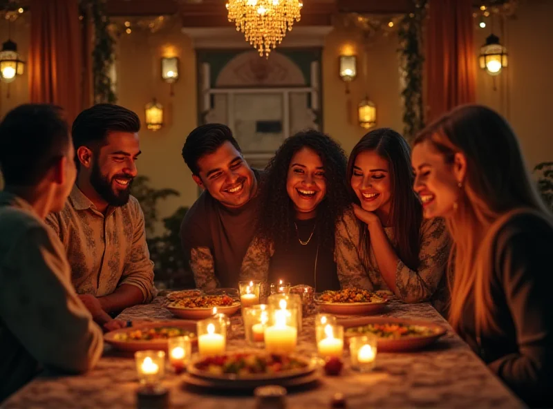 A diverse group of people celebrating Ramadan together