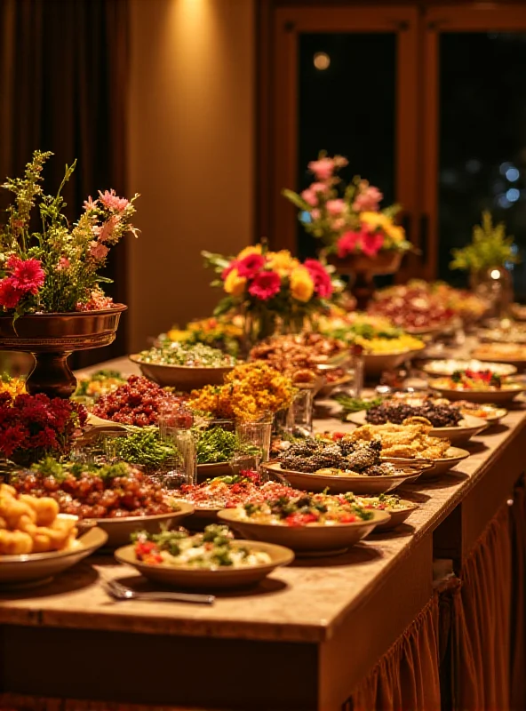 A luxurious Iftar buffet at Speke Resort Munyonyo, showcasing a variety of delicious dishes and desserts.
